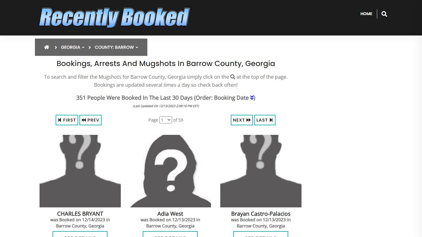 Recent bookings, Arrests, Mugshots in Barrow County, Georgia